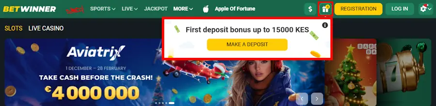 Betwinner Welcome Bonus Screenshot